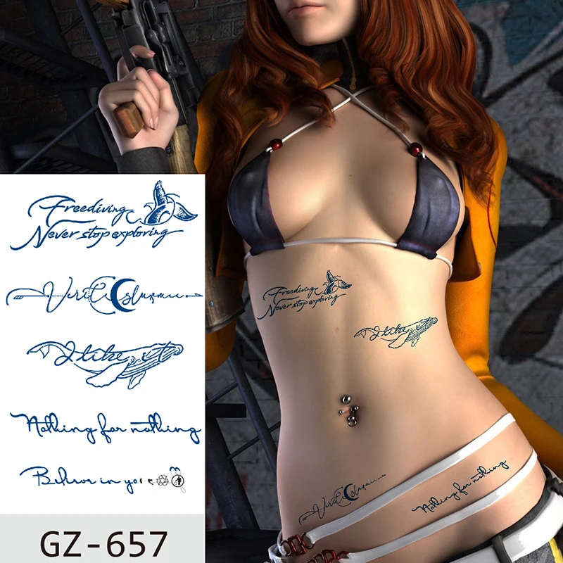 Временные водостойкие тату-наклейки санскрит буддизм водяная Лилия сок чернила