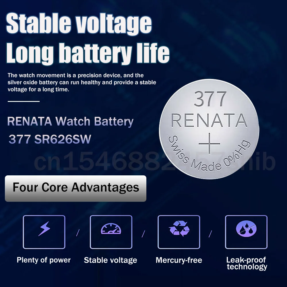 10 шт. 100% Renata 377 SR626SW AG4 LR626 1 55 в оксид серебра батарея для часов SR66 V377 швейцарская