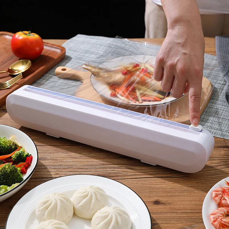 

Fixing Foil Cling Film Wrap Dispenser Food Wrap Dispenser Cutter Plastic Sharp Cutter Storage Holder Kitchen Tool Accessories