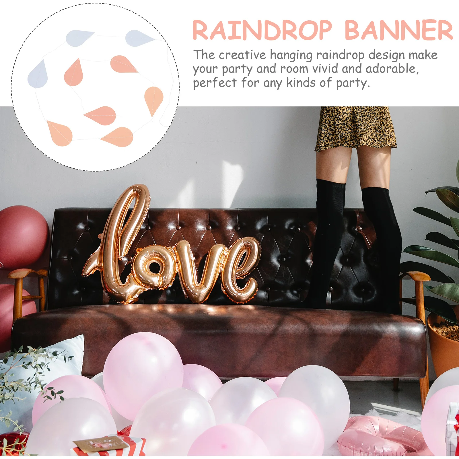 4-струнная капля дождя латте орнамент флаги гирлянды овсянка украшение на день