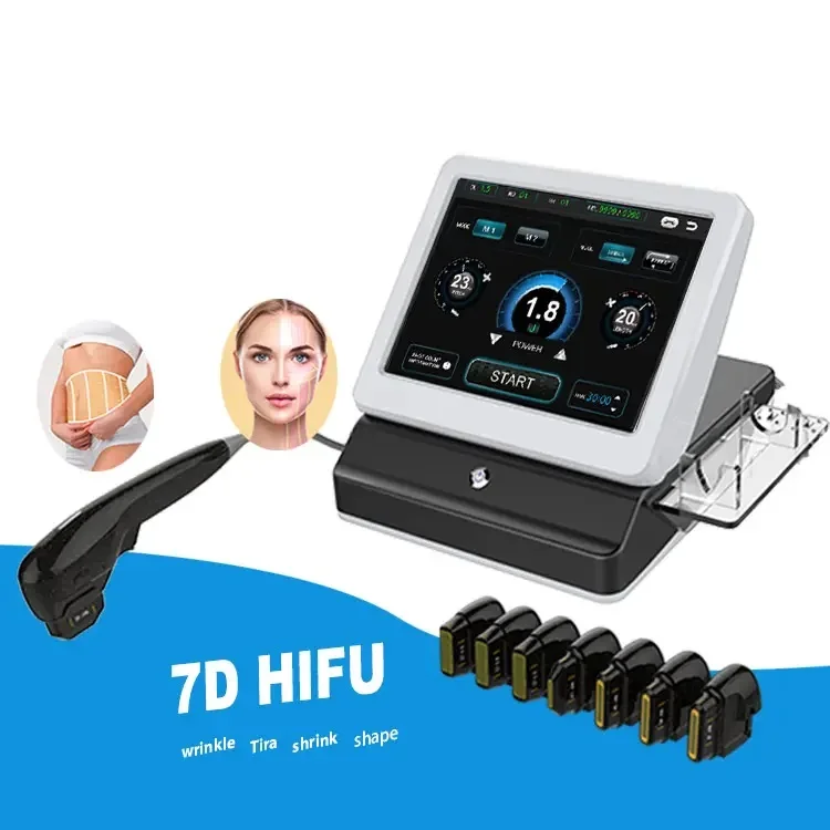 

Профессиональный аппарат 7D Hifu для подтяжки кожи лица, подтяжка кожи с 7 картриджами, средство для удаления морщин, средство против старения