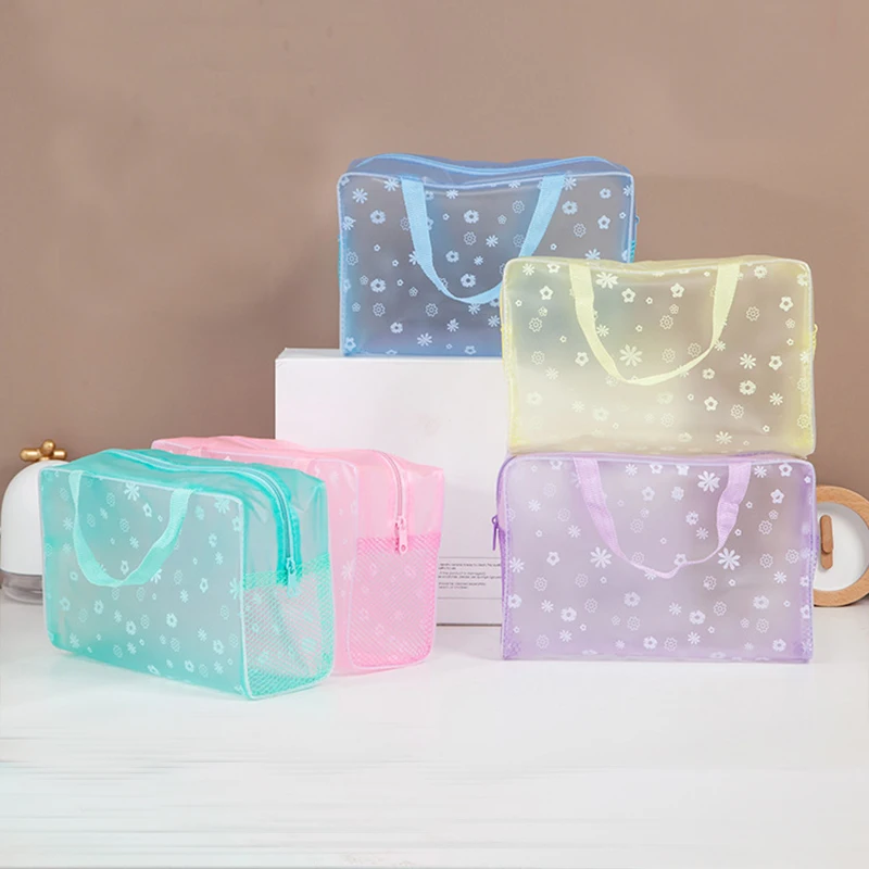 

1 Pc PVC Transparent Cosmetic Bag Clear Makeup Bag for Women Girl Waterproof Zipper Beauty Case Travel Toiletry Storage Bag