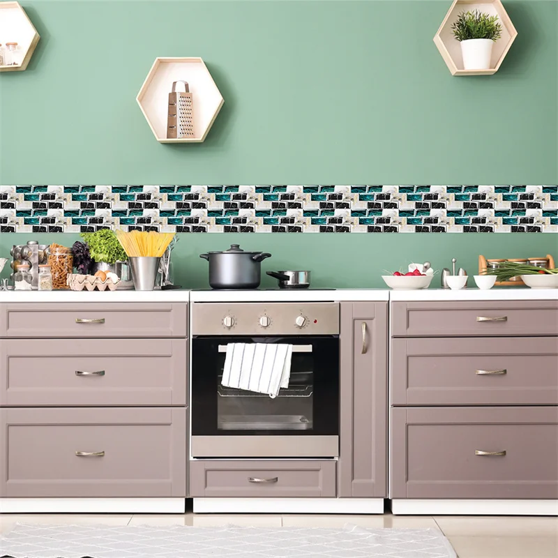 

10pcs Stereo Wall Stickers Self-adhesive Wallpaper Brick Pattern Creative 3D Peel And Stick Heatproof Vinyl Waterproof Wallpaper