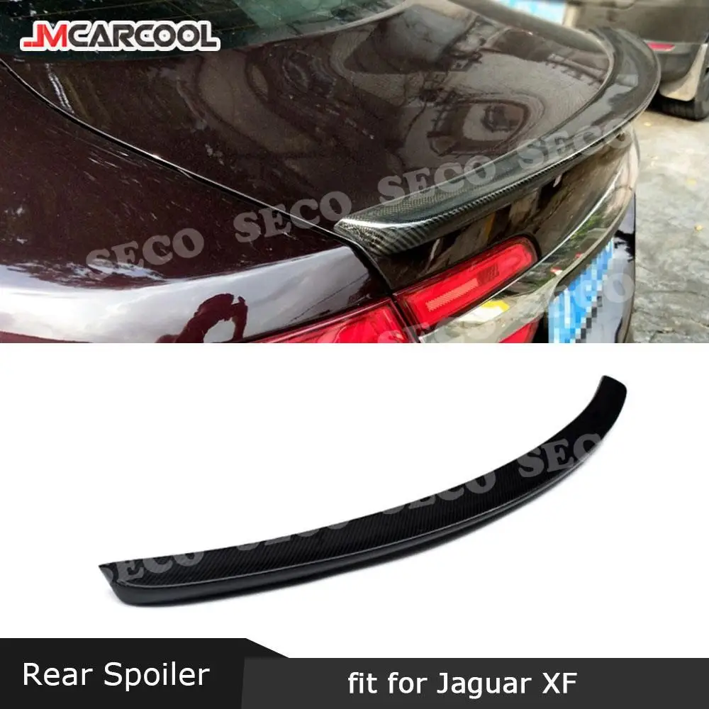 For Jaguar XF X250 XF X260 Sedan 2009-2019 Rear Spoiler Carbon Fiber Trunk Boot Duck Trim Sticker Wings Car Styling