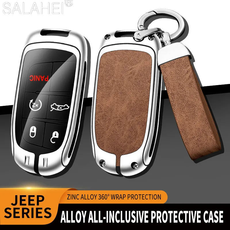 

Zinc Alloy Car Key Cover Case Bag For Jeep Wrangler Patriot Compass Grand Cherokee Renegade WK2 KL BU MP Keychain Accessories