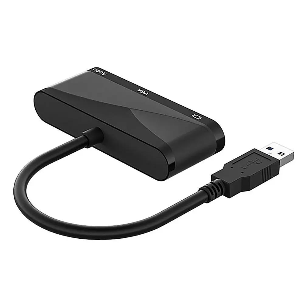 

USB 3,0 к VGA HDMI-совместимый 3,5 мм аудиоадаптер док-станция концентратор 3 в 1 1080P HD мультидисплей конвертер сплиттер для Windows 7/8/10