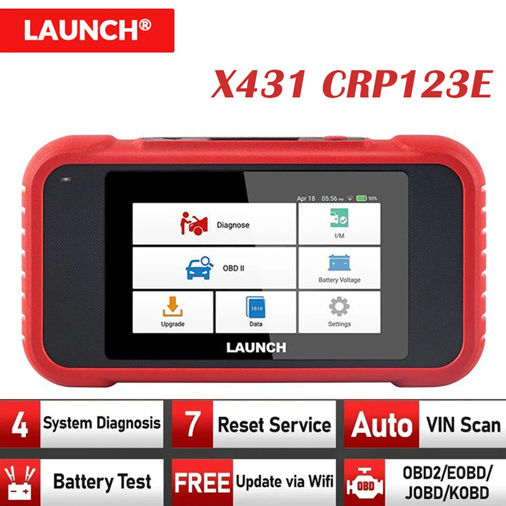 Диагностический сканер Launch X431 CRP123E V2.0 OBD2 для двигателя ABS SRS коробки передач
