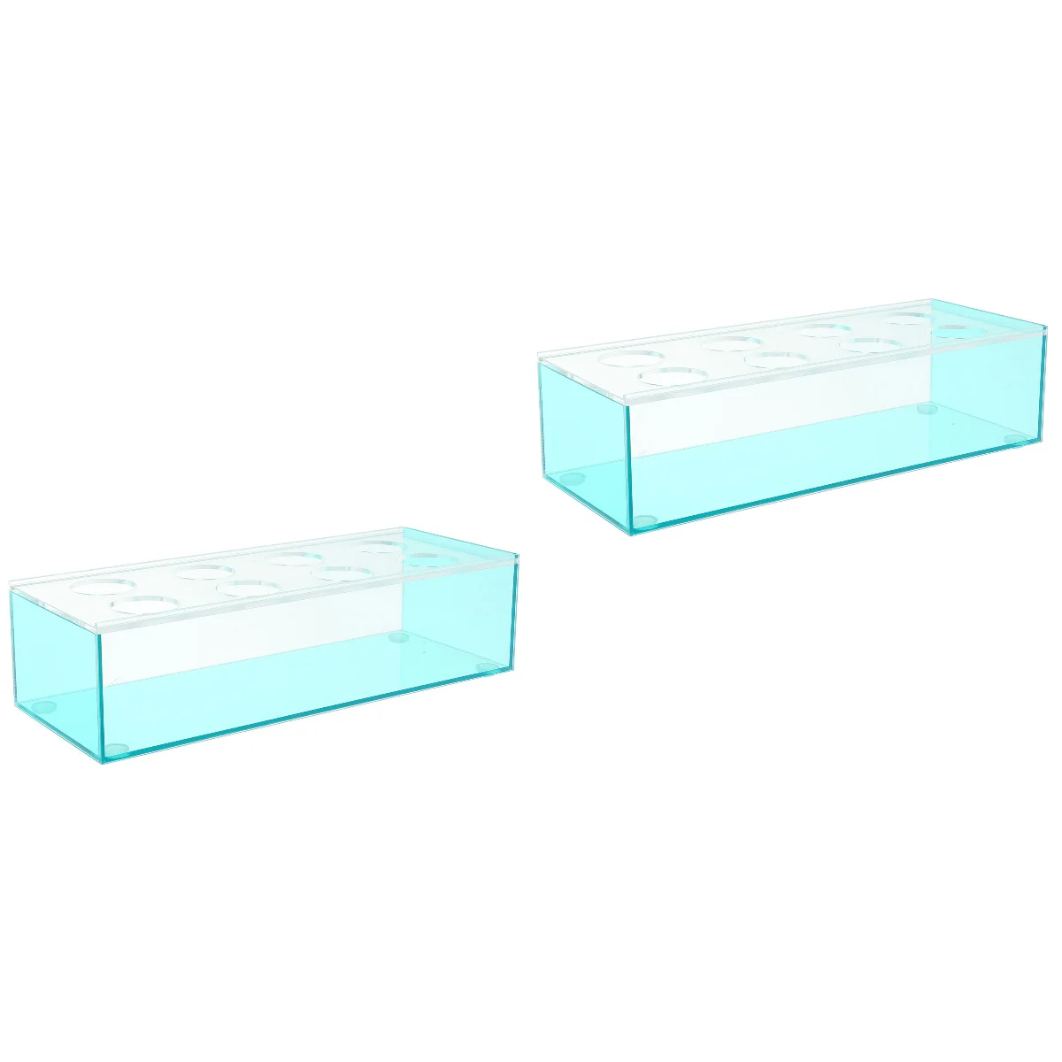 

2 Pieces Hydroponic Flower Arrangement Box Clear Rectangular Vase Roses Acrylic Plastic Rectangle