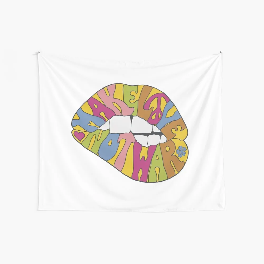 

Make Love Not War... Psychedelic Decor Custom Halloween Decoration Fabric Wall Decor Tapestries