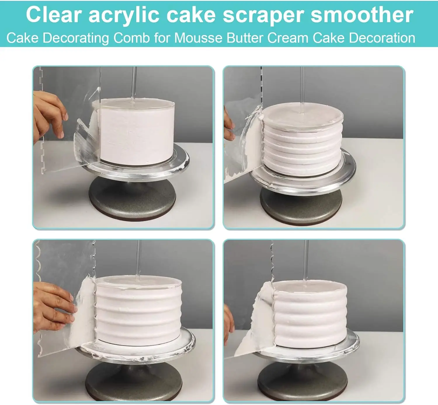 7 Шт. Большой Акриловый Скребок Для Торта Набор Глазурь Матовая Расческа