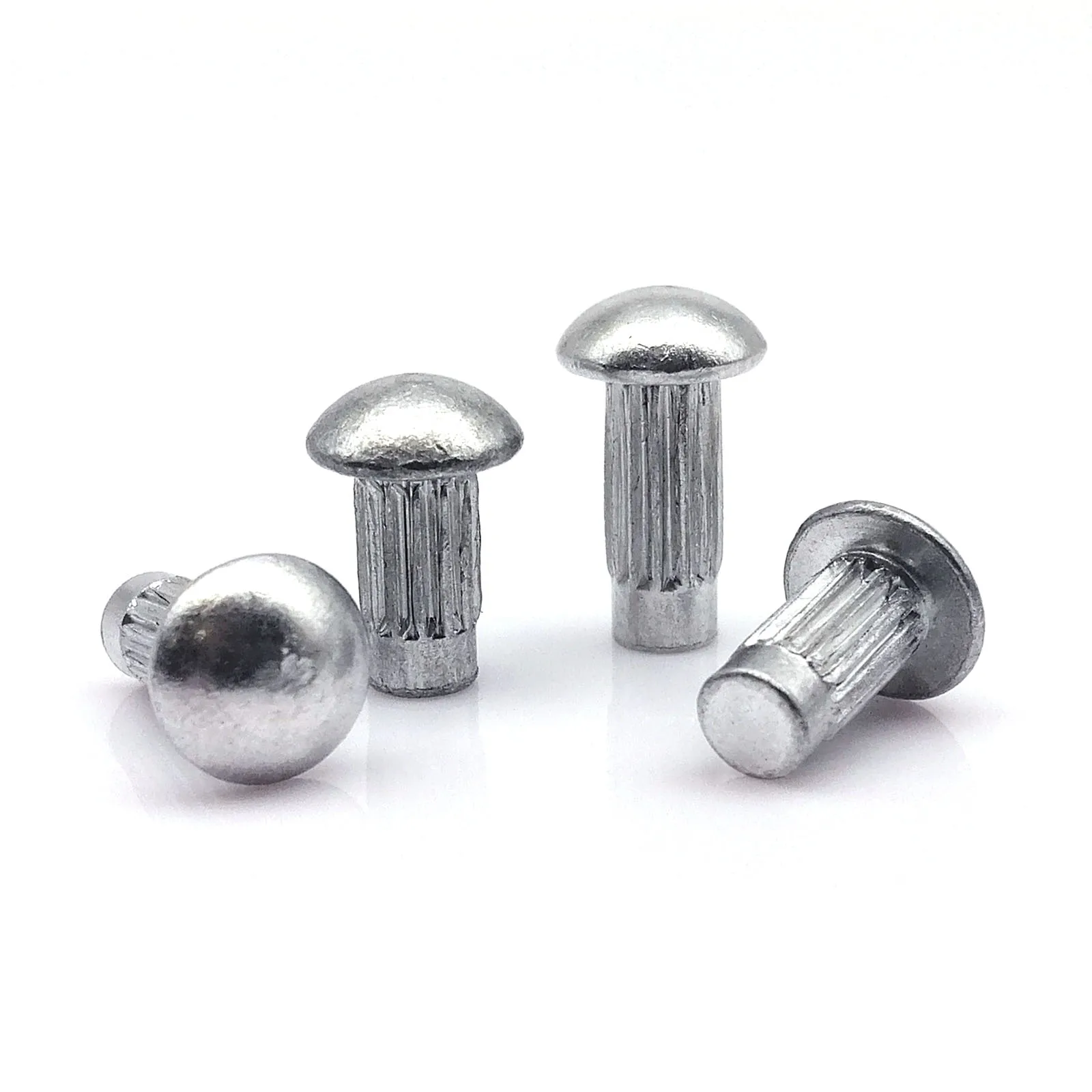 

100pcs M2 M2.5 M3 M4 Aluminum Button Round Head Knurled Shank Knock Punch Solid Rivet for Label Name Plate Diameter 2 2.5 3 4mm