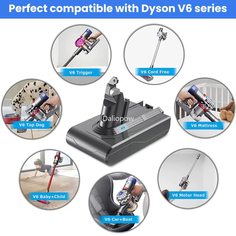 Литий-ионный аккумулятор для пылесоса Dyson 21 6 в 6800 мАч 6000 SV09 SV07 SV03 DC58 DC61 DC62 DC74 967810-02 V6