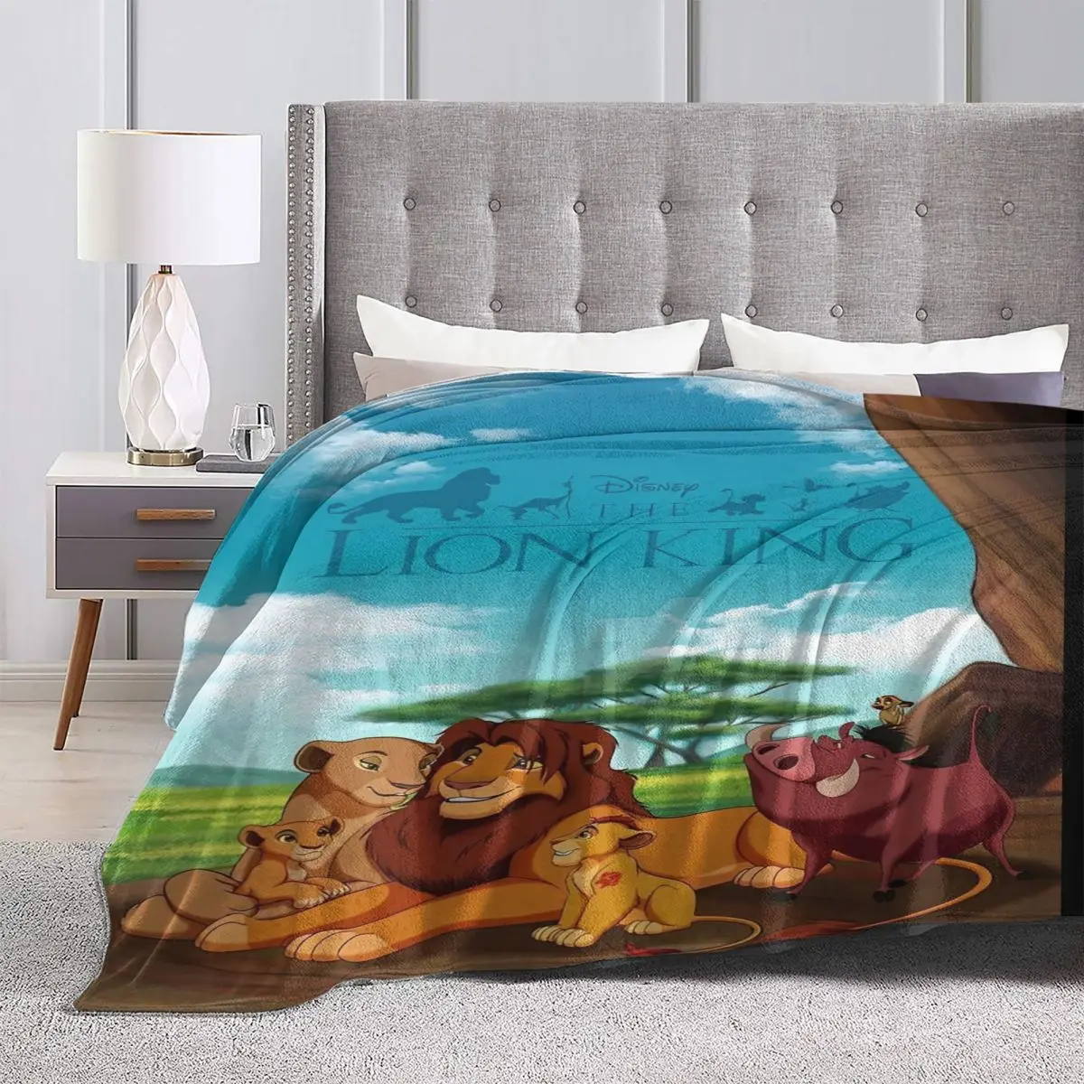Мультяшное одеяло Король Лев Фланелевое постельное белье для путешествий офиса