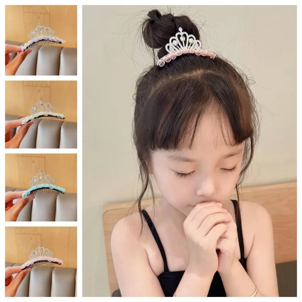 

Star Crown Hair Comb Lovely Korean Pearl Broken Hair Artifact Hairband Kids/Children