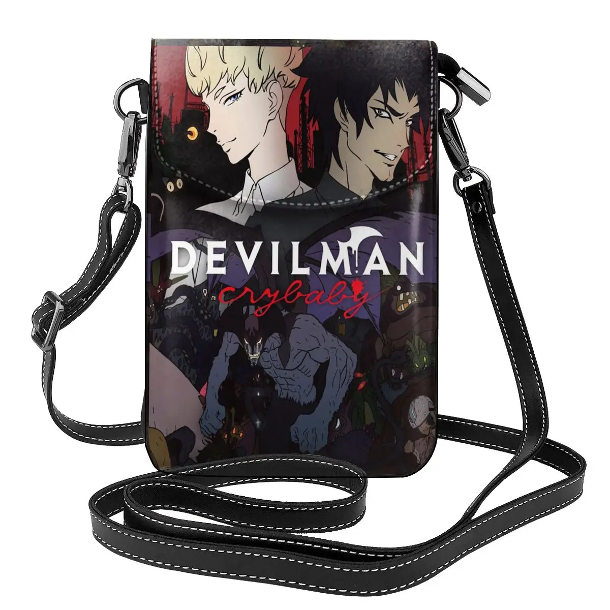 

Сумка на плечо Devilman Crybaby с рисунком аниме, Студенческая Модная женская сумочка в стиле ретро, кожаная женская