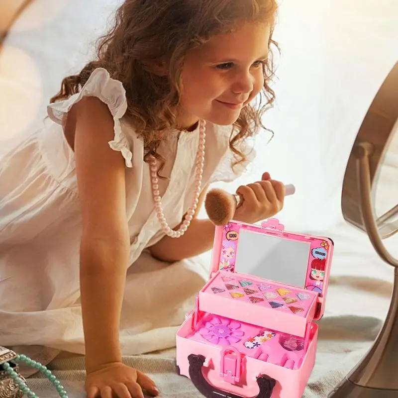Детский набор для макияжа девочек настоящий косметический ролевых игр детские
