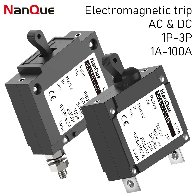 

Гидравлический электромагнитный автоматический выключатель 1A-100A NQB1A2 Устройство ИБП для лодки и яхты Используйте защита от перегрузки и короткого замыкания 1P 2P 3P 4P