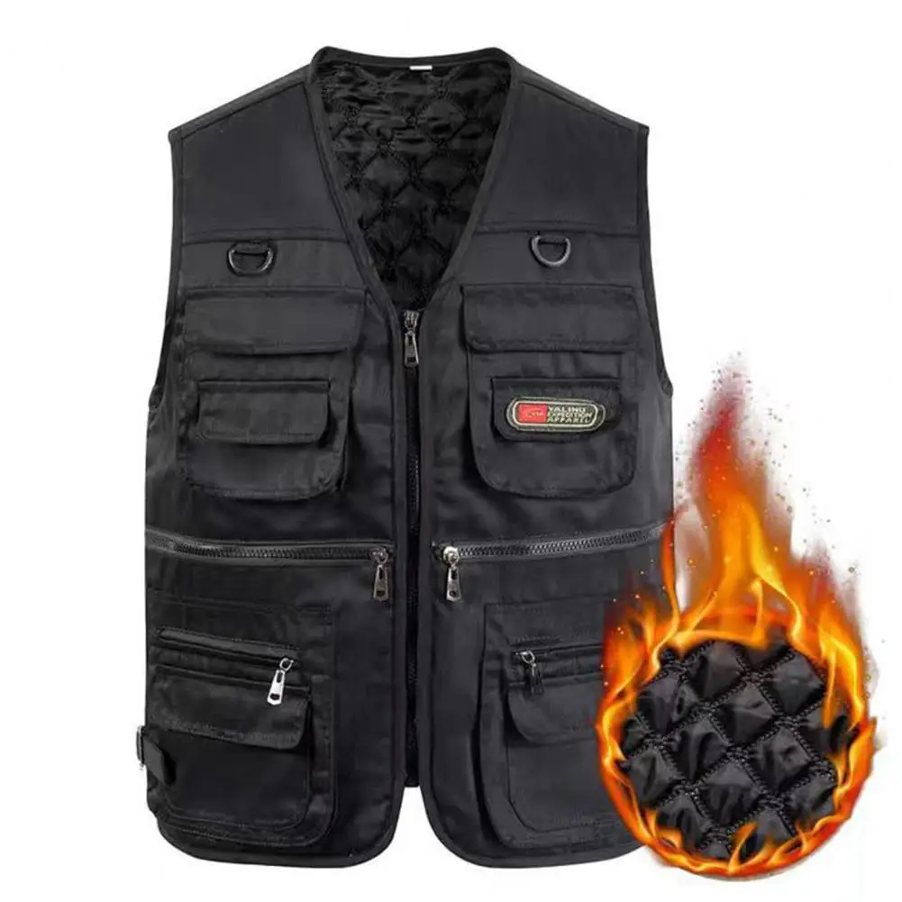 

Men Vest Multi Pockets Soft Winter Fishing Vest Outerwear Fishing Waistcoat