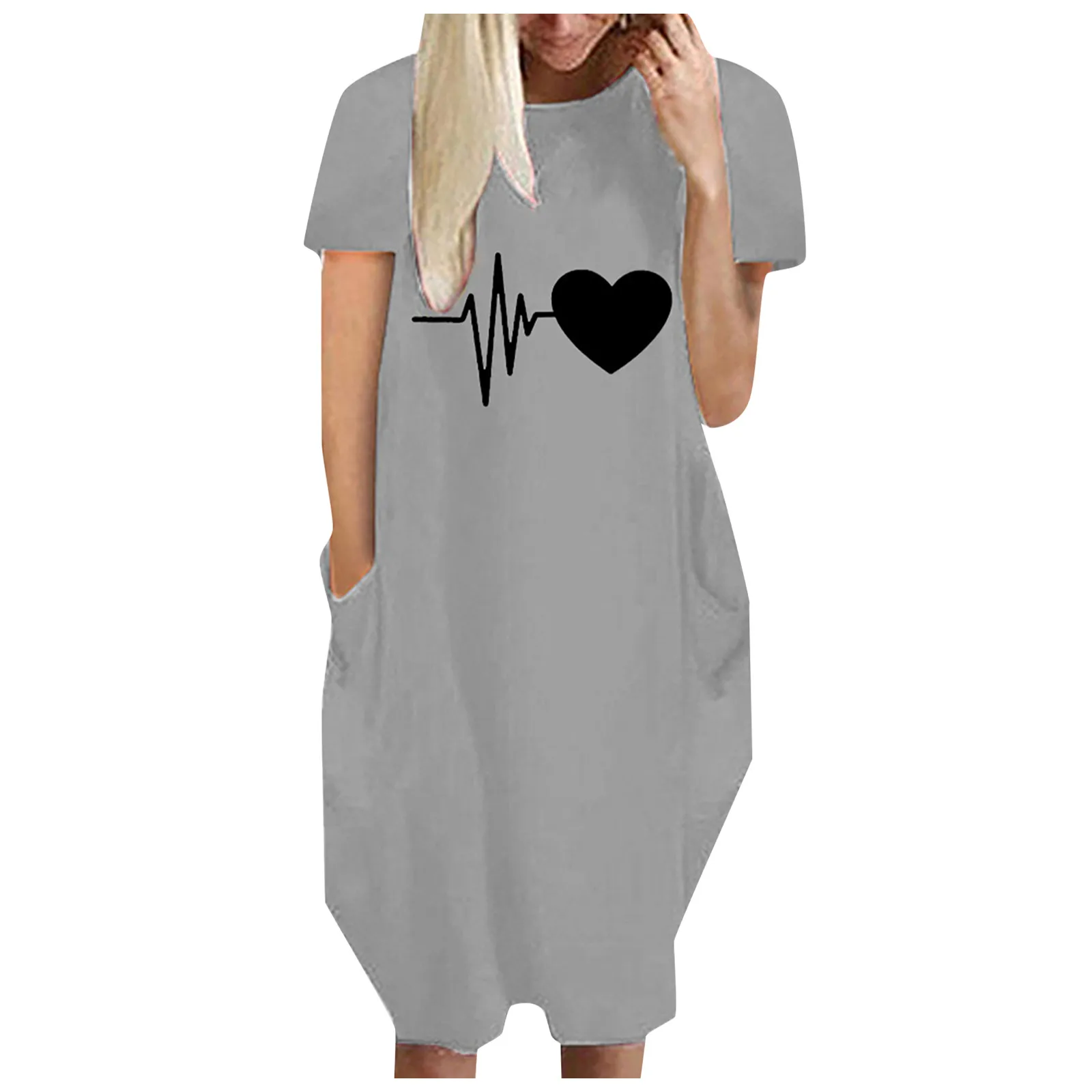 

Dress For WomenCrewneckDaily PartyCasual Loose Dresses Robe Lace Loose Woman
