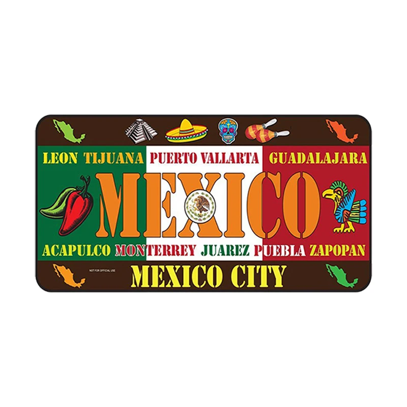 

National Flag Metal Tin Sign Vintage Poster France Spain USA License Plate for Bar Home Restaurant Wall Decor 15x30cm