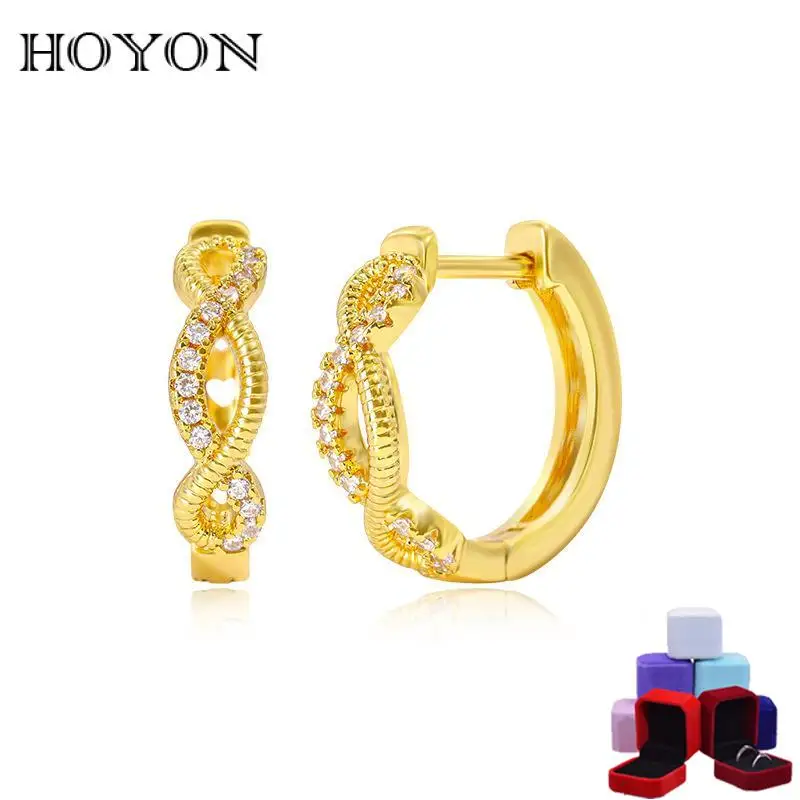 

HOYON 18K Gold Color Earrings round for Women 2022 Niche Bow Shape Pure Copper Ear Buckle Ear Clip Female Office Jewelry