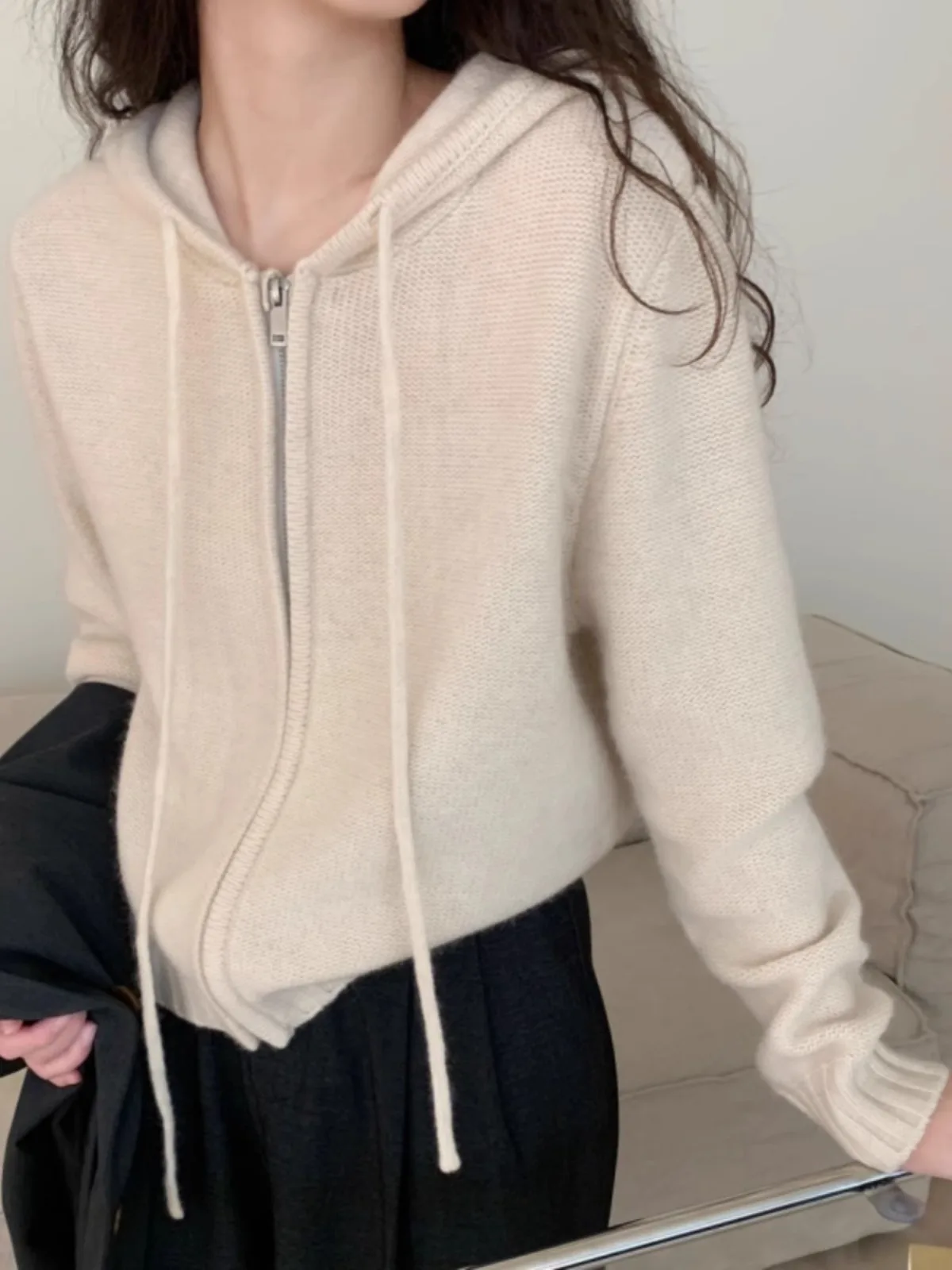 Женский кашемировый кардиган на молнии