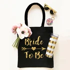 Женская наплечная сумка Bride To Be с золотыми буквами, модная холщовая сумочка-тоут для невесты, для шоппинга, для вечеринки, свадьбы, подарок для девушек