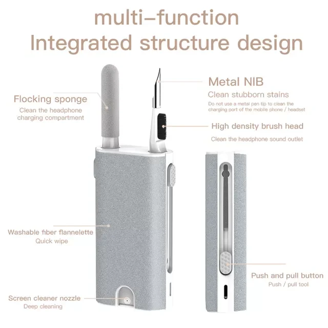 

in 1 Wireless Earphone Cleaner Pen Kit Headphone Keyboard Cleaning Brush for Airpods Headset Keyboard Cleaning Tools