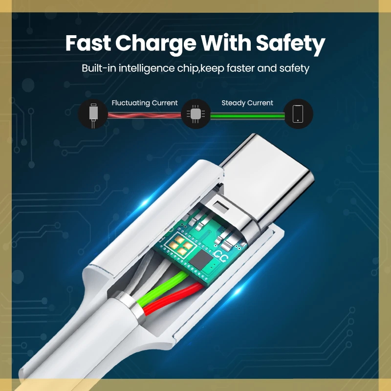 

PD 100W USB C to USB Type-C Cable Fast Charge Data Cable For Huawei P30 Phone Data Line Quick Charge Accessories
