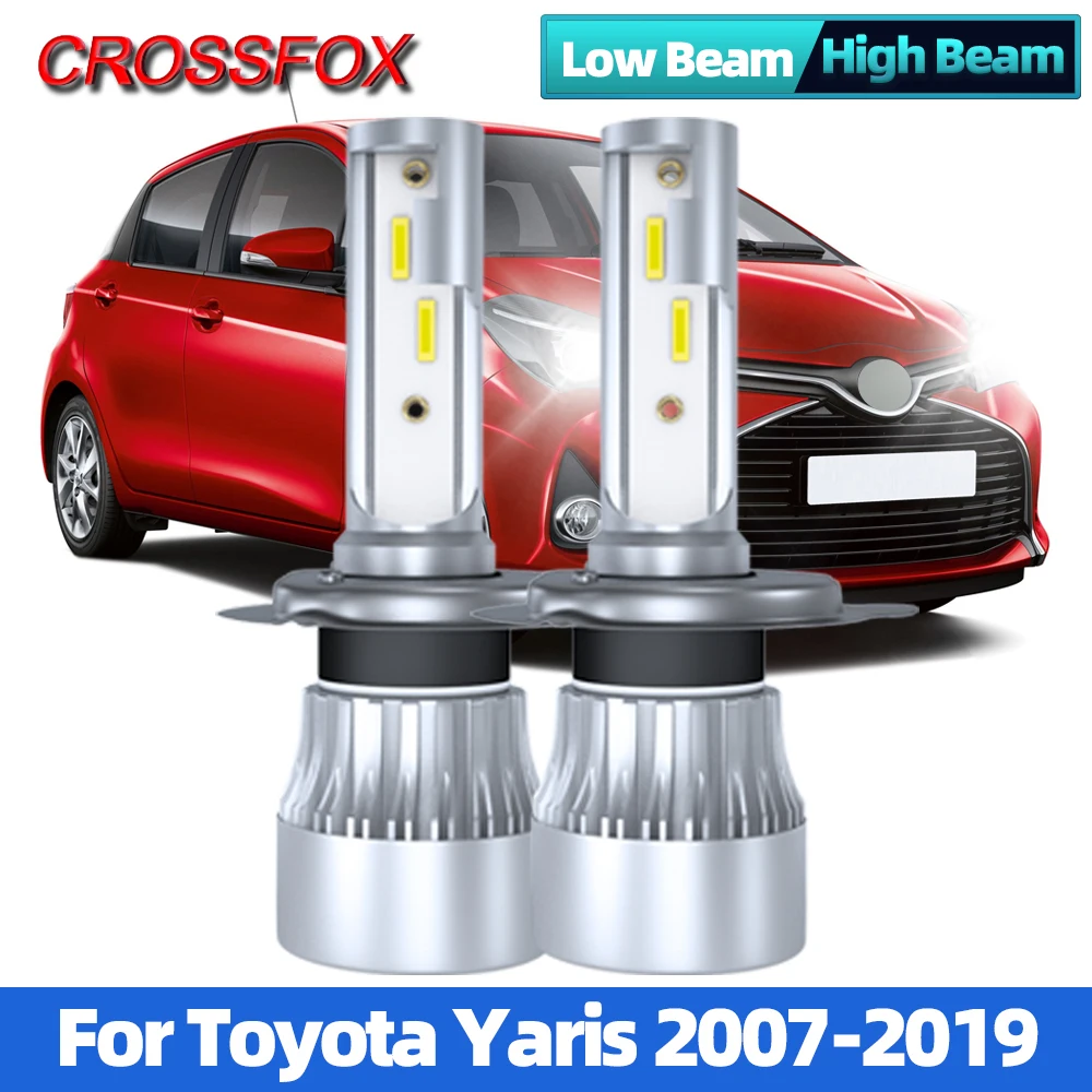 

H4 светодиодные лампы для автомобильных фар 12В 6000 К CSP чип Автомобильные фары дальнего и ближнего света для Toyota Yaris 2007-2013 2014 2015 2016 2017 2018 2019