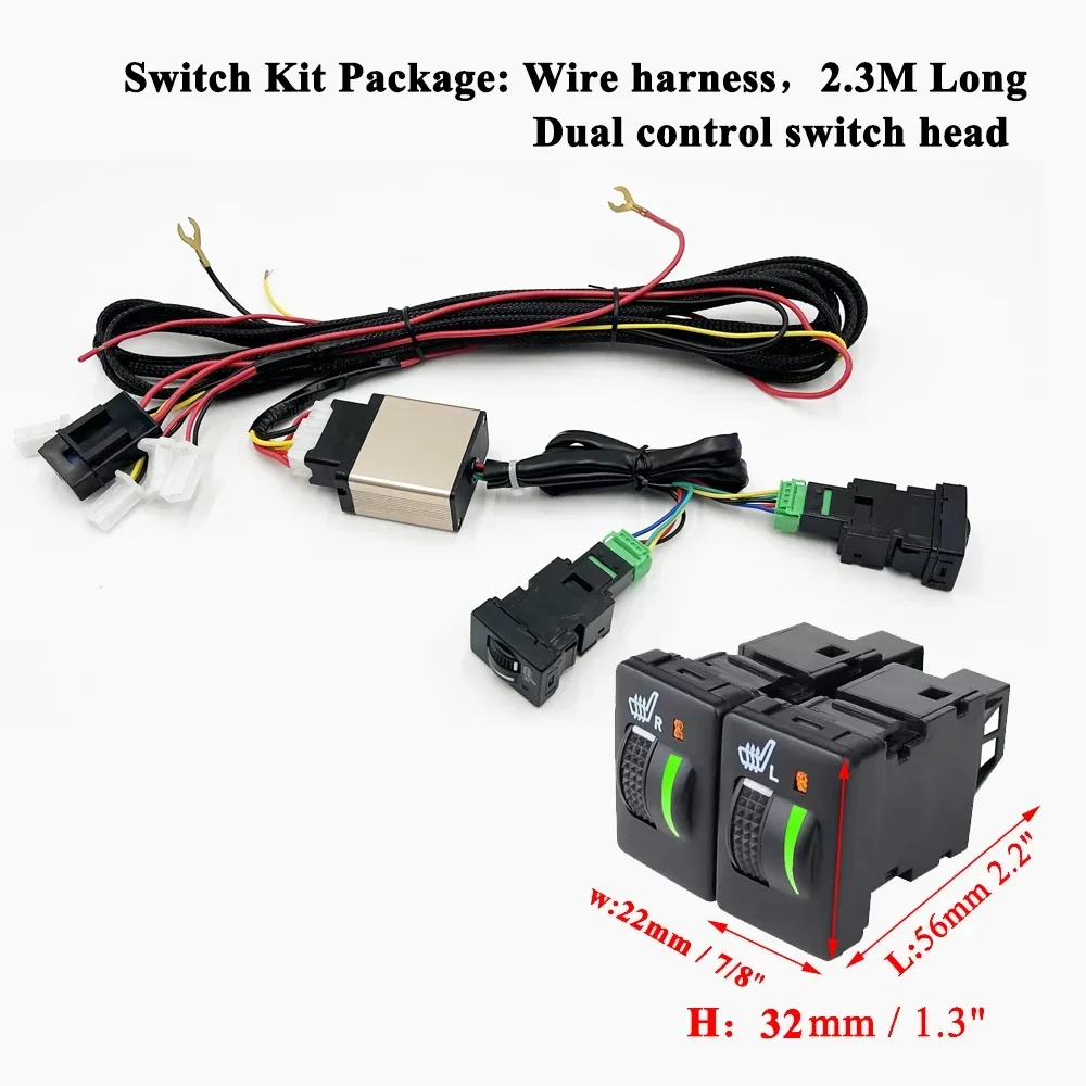 

Обогреватель автомобильного сиденья, подходит для 2 сидений, 12 В, 25 Вт, грелка из углеродного волокна, двойной переключатель управления, замена зарезервированного для Toyota Camry RVA4 2009-19