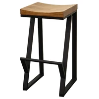 Hot Retro Bar Chair Wrought Iron Bar Stool Solid Wood Bar Stool Creative High Stool Leisure Bar Chair Front Coffee Chair