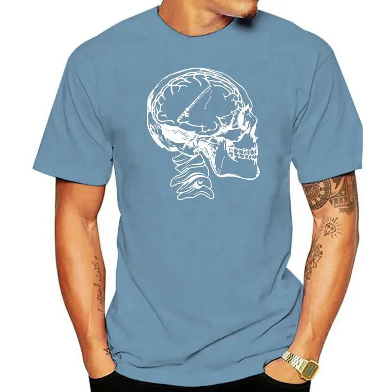 Hot Deals Pictures Men T Shirt Fishinger On The Brain - Skull X-Ray Fathers Day Dad Gift Discount For Solid Color Black Shirts