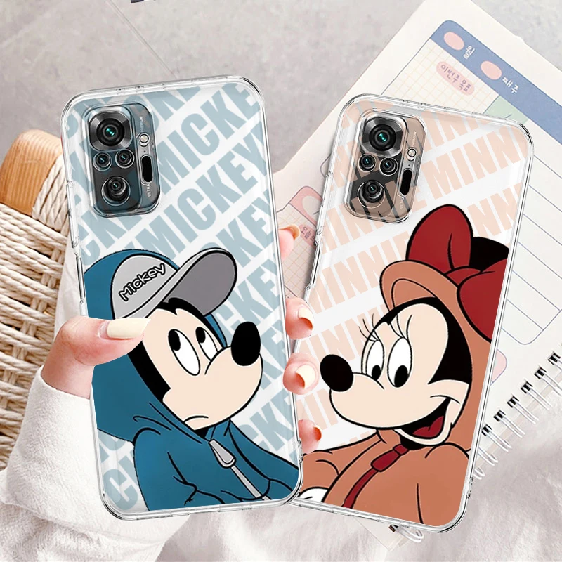 

Anime Fashion Mickey Minnie For Xiaomi Redmi Note 12R 12 12S Turbo 11 11T 11S 10 10S 9 8 Pro Plus 5G Transparent Phone Case