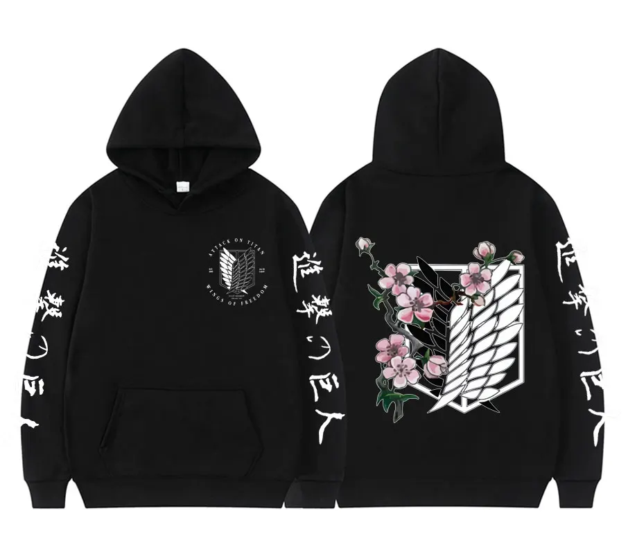 

2022 New Japan Anime Attacks on Titan Graphic Logo Wings of Freedom Print Hoodie Men Women FASHION Oversized Hoodies Sweatshirt