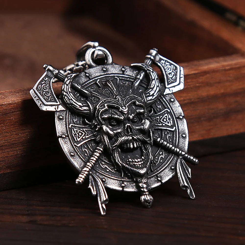 

Vintage Nordic Viking Pendant Stainless Steel Double Axe Necklace For Men Warrior Celtic Knot Amulet Jewelry Gift Dropshipping