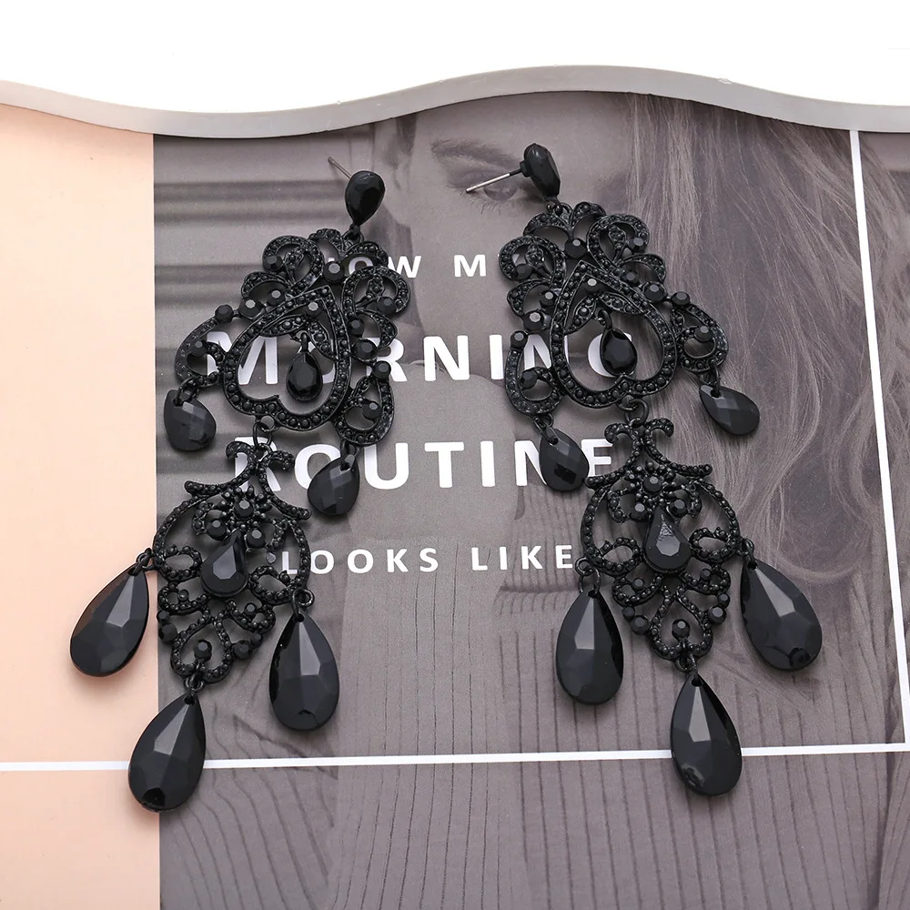 

2023 New Trend Vintage Temperament Alloy Paint Drop Tassel Earrings