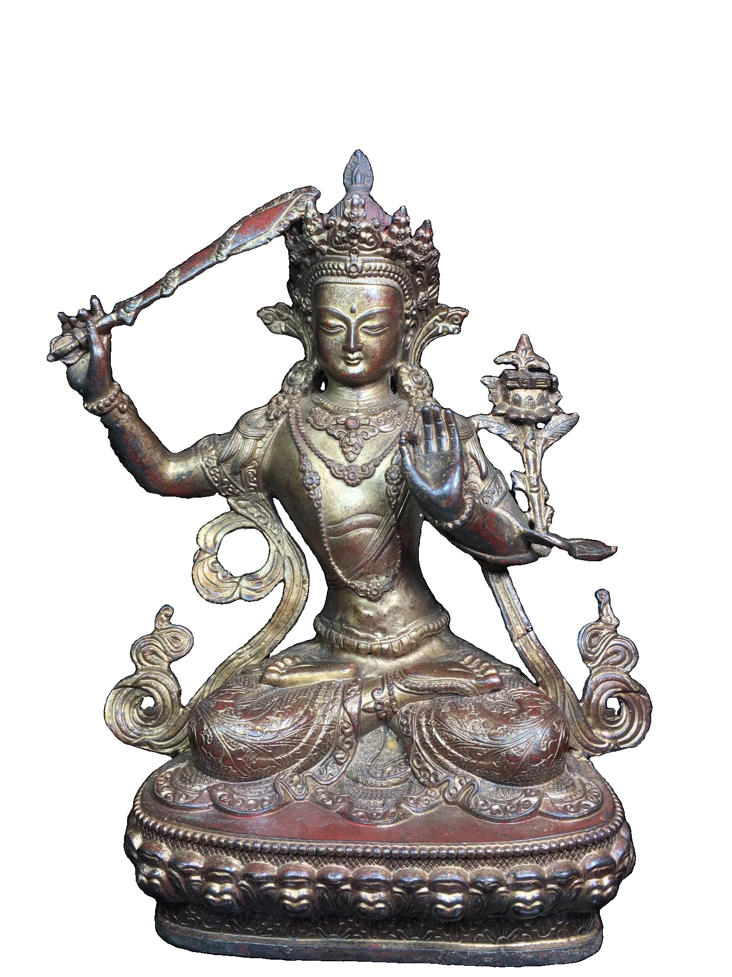 

Статуя Будды LAOJUNLU тибетская Буддийская бронза Manjushri, стиль 351, традиционный китайский стиль, антиквариат, изобразительное искусство, подарк...