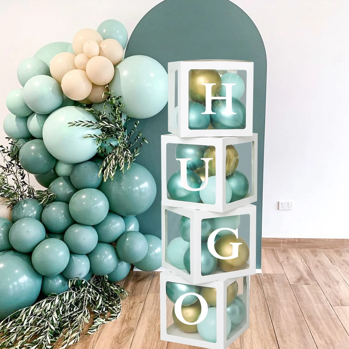 Алфавит название коробки прозрачный День Рождения шар коробка Свадьба Globos 1st