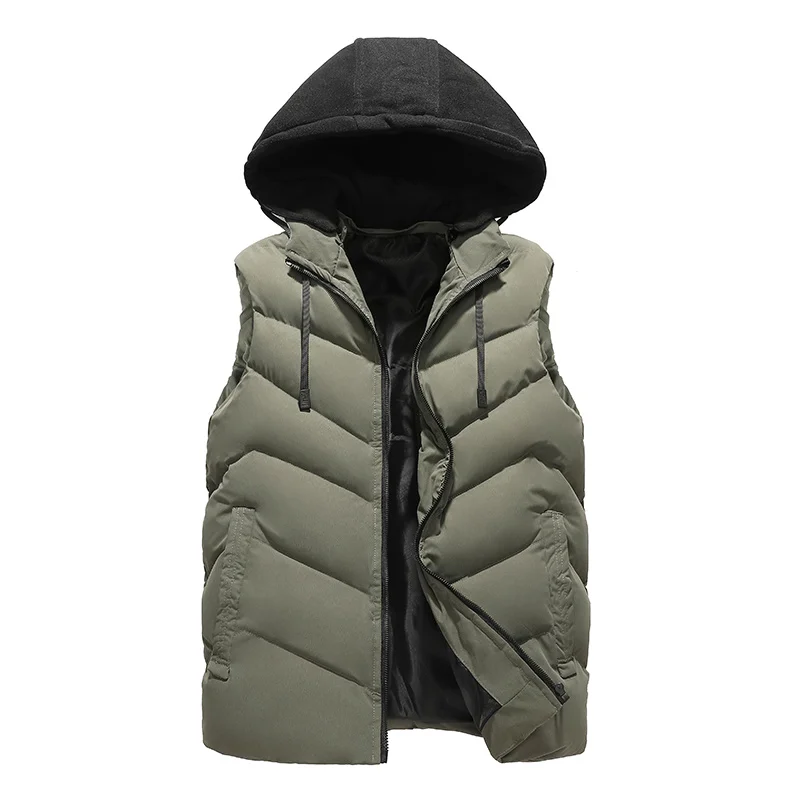 

Men's Vest Jacket Winter Warm Sleeveless Men Jacket Fashion Hooded Casual Vest Men Autumn Thicken Waistcoat Plus Size 7XL