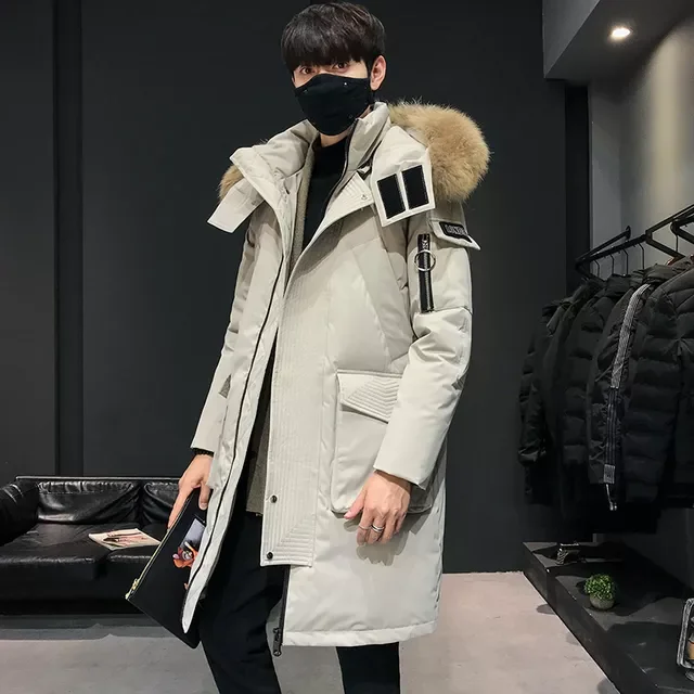 2022New Fashionable Coat Thicken Jacket Men Hooded Warm Lengthen Parka Coat White Duck Down Hight Quality Male New Winter Down C