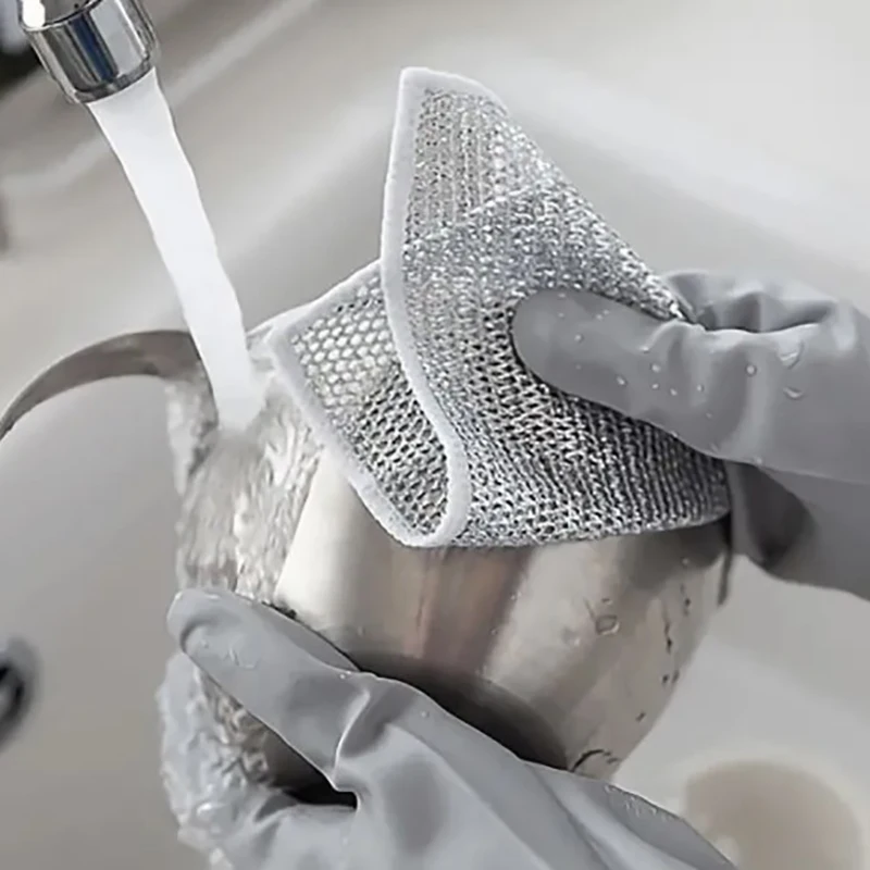 Серебряная Чистящая салфетка волшебное полотенце для посуды многоразовая