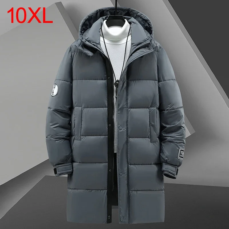 

BIG Large size10xl winter jacket men long cotton 9XL Parkas Men cotton jacket long coat casual hood extra weight warmth150kg