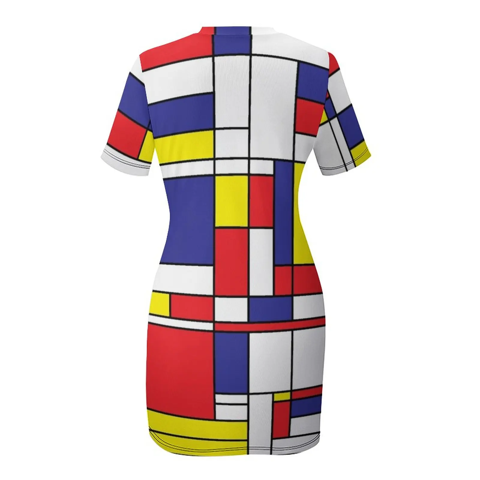 Абстрактное платье в стиле Мондриана с короткими рукавами женские платья для