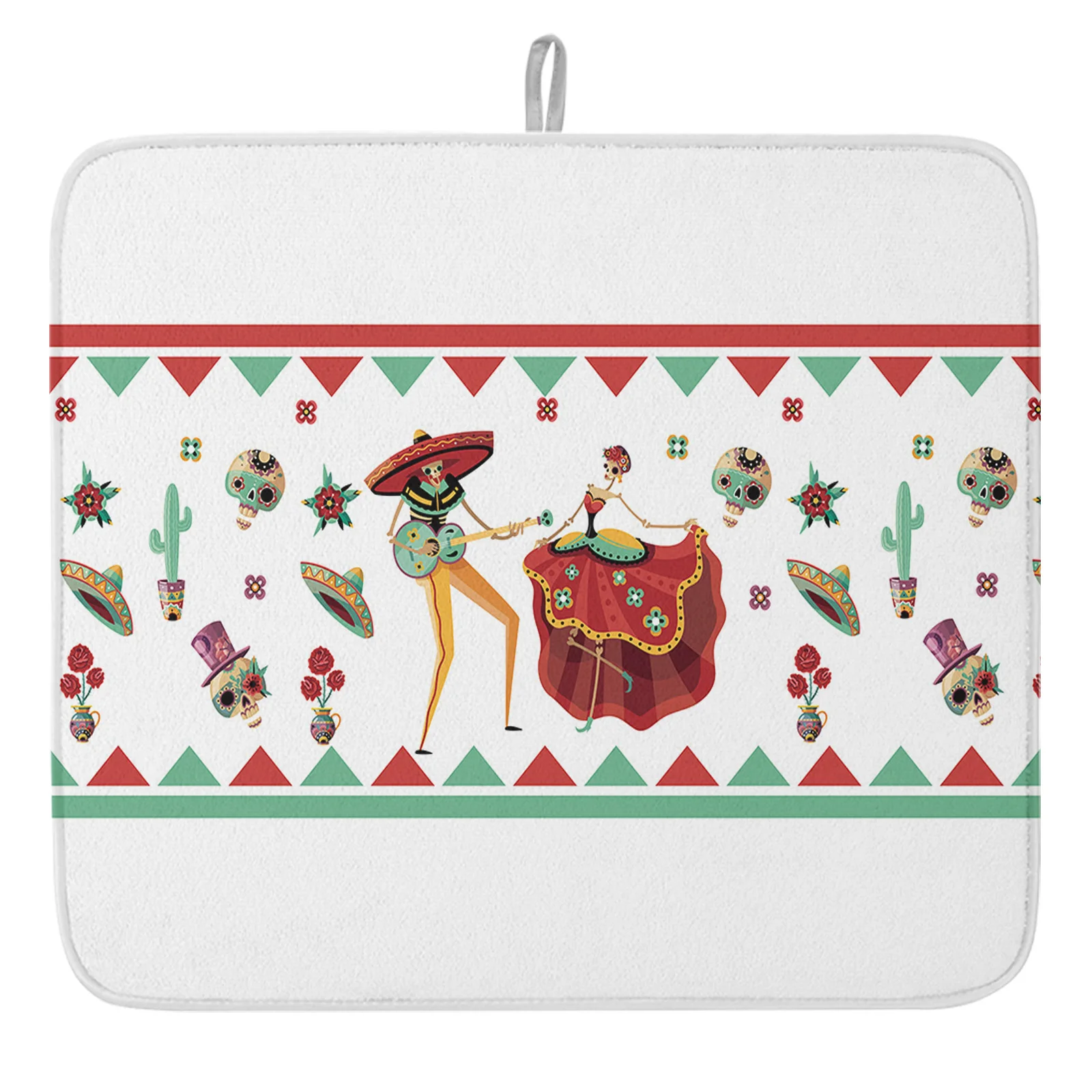 

Коврик для сушки посуды для празднования мексиканского фестиваля, кухонная раковина, обеденный стол, коврик, посуда, набор для кофе, впитыва...