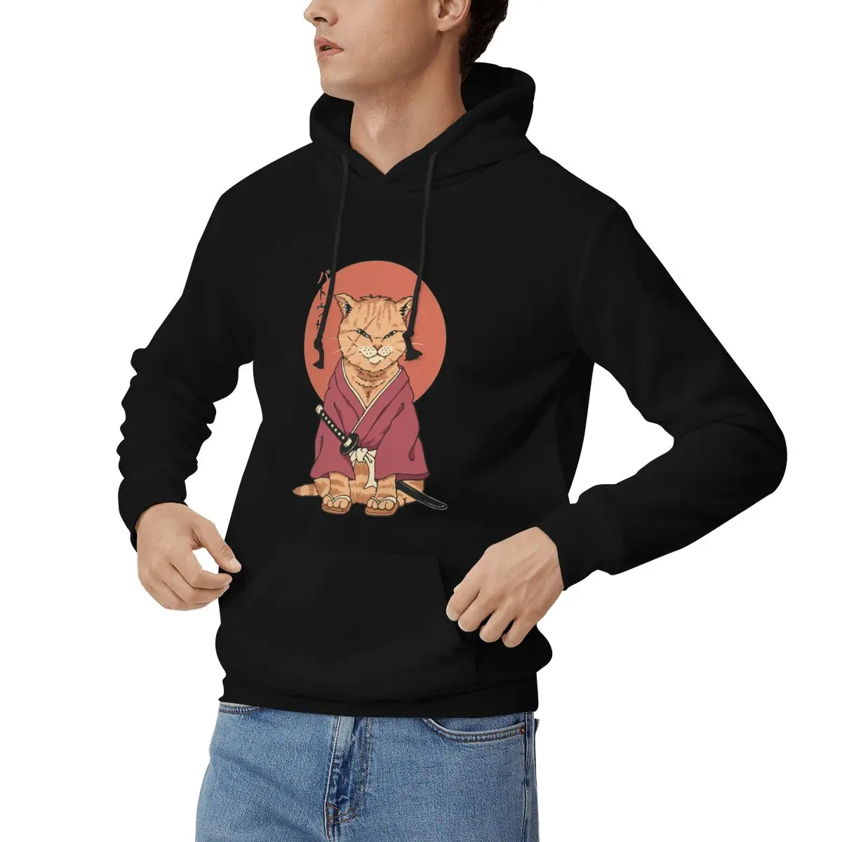 Neko Battousai толстовки аниме негабаритная толстовка с капюшоном на молнии мужской