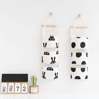 3 pockets wall mounted storage bag nordic style sundries storage bag jewelry hanging wall pouch hang cosmetics toys organizer