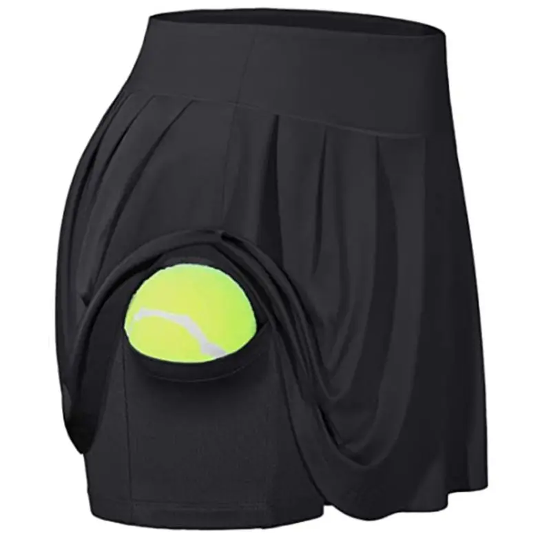 Юбка-шорты женская 2 в 1 со складками с высокой талией и внутренними карманами |