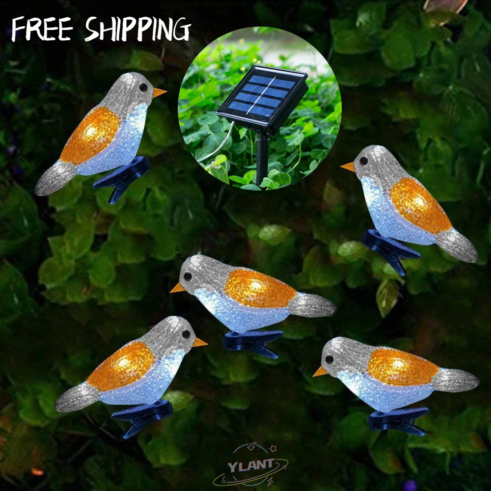 

YL 2.5m Acrylic Bird LED Solar String Lights Outdoor Waterproof Christmas Tree Decoration Lights for Garden Patio Holiday Lights