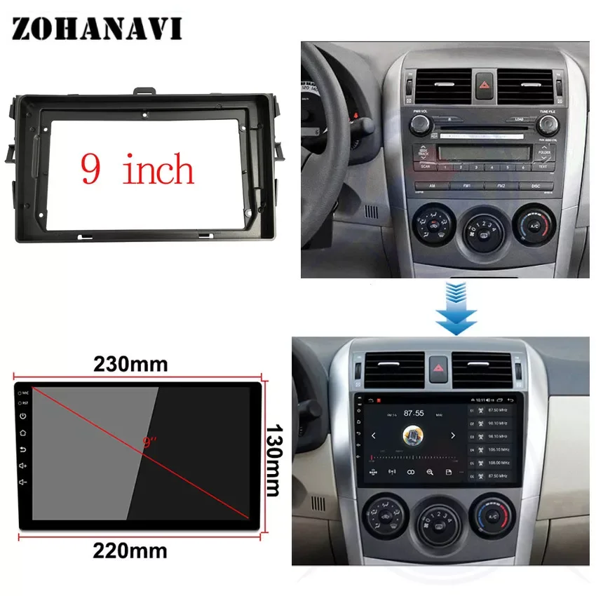 

Комплект рамок NEW2023 для TOYOTA 2006-2012, 9 дюймов, большой экран, 2 Din